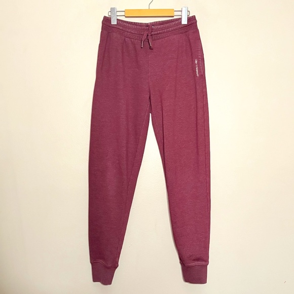 O'Neill Ultra Soft Heather Red Slim Cut Sweatpants Cuffed Ankles - Picture 1 of 12